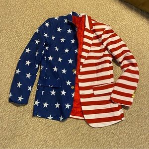 Red white blue Stars and Stripes blazer jacket